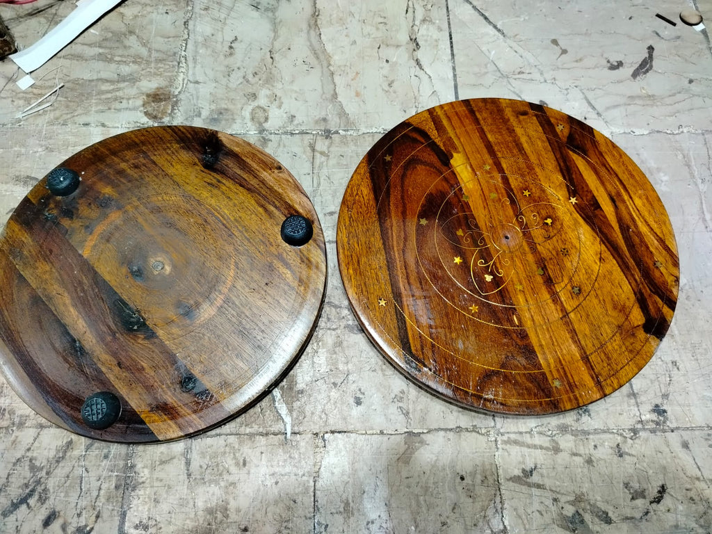 Shesham Wood & Brass Patra Bellon Set