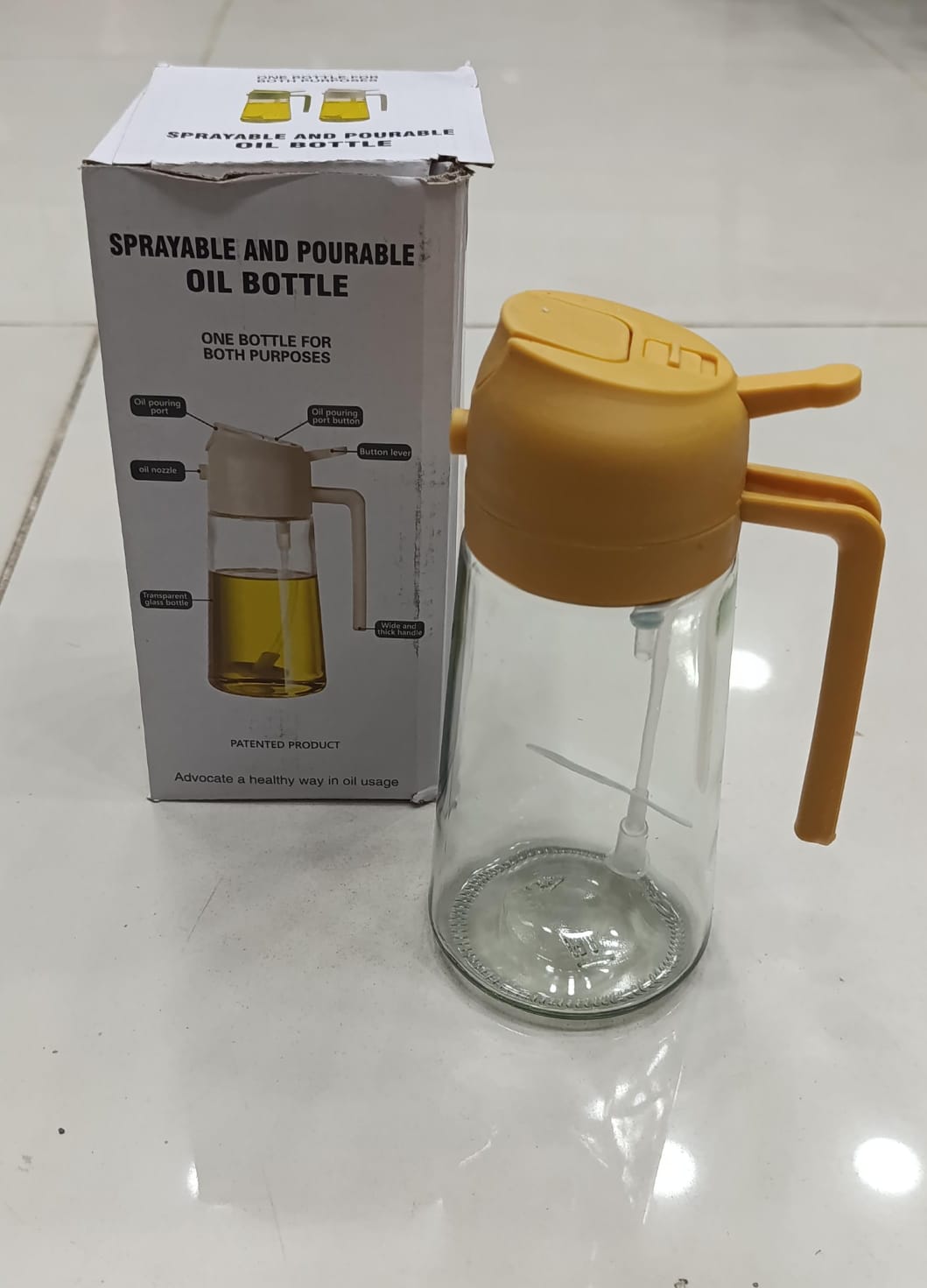2-in-1 Oil Spray Bottle | Adjustable Mist & Dispenser