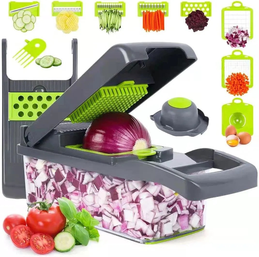 Manual Vegetable Chopper - 16 Pcs Set