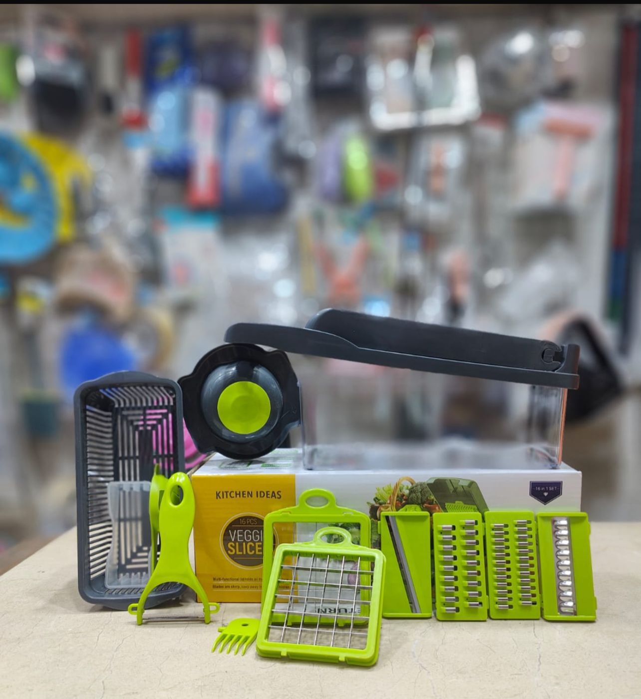 Manual Vegetable Chopper - 16 Pcs Set