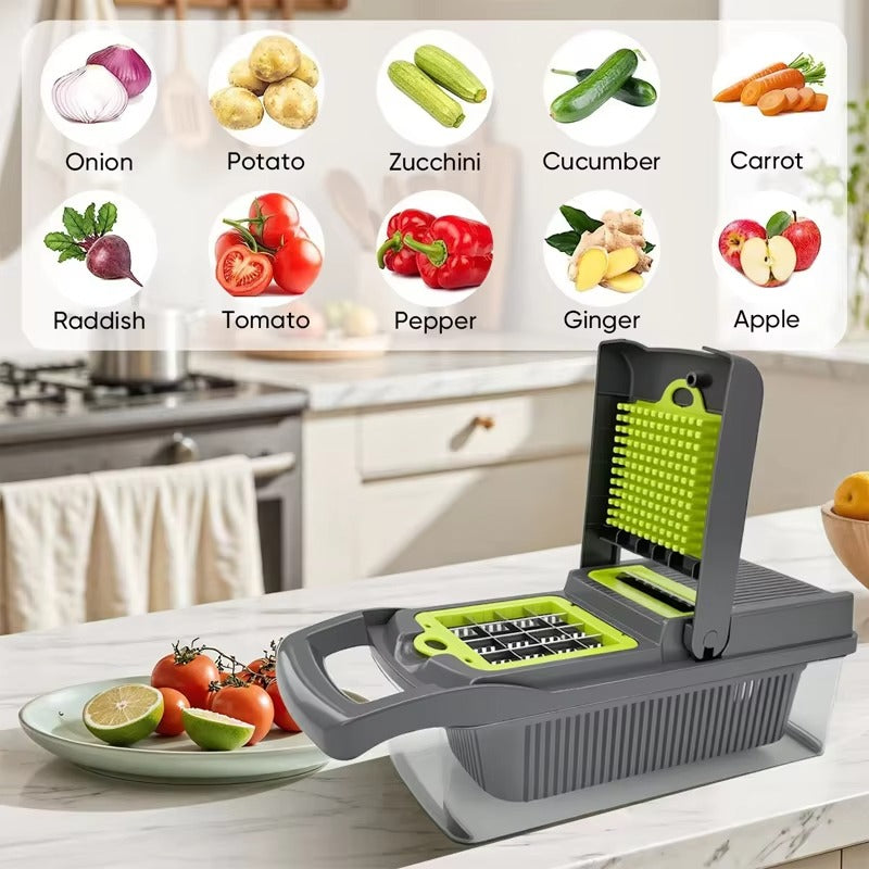 Manual Vegetable Chopper - 16 Pcs Set