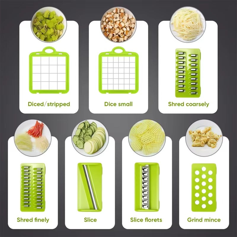 Manual Vegetable Chopper - 16 Pcs Set